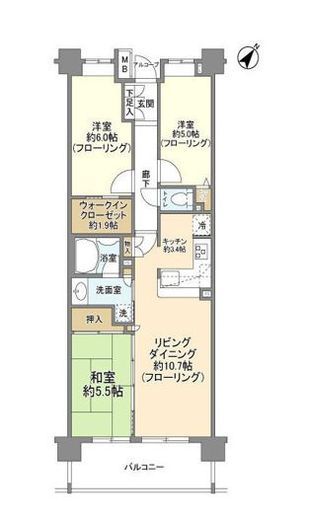 クレストフォルム横浜平沼 11階 間取り図