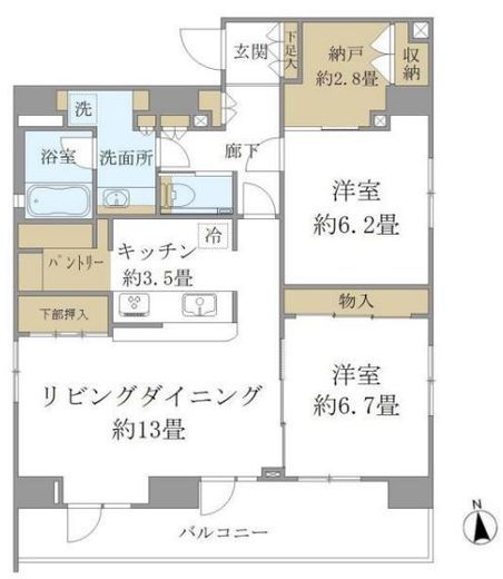 PREMIUM CUBE 上野 (プレミアムキューブ上野) 14階 間取り図