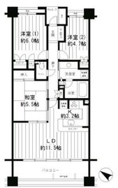 パークホームズ二子多摩川フェアアリーナ 7階 間取り図