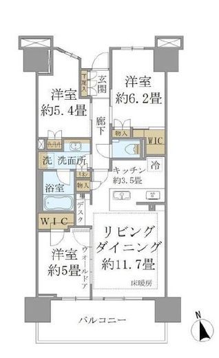 ブリリアシティ西早稲田 3階 間取り図