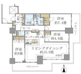 ブリリアタワー川崎 26階 間取り図