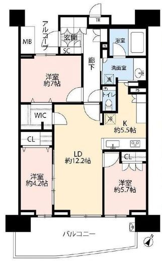 HARUMI FLAG SEA VILLAGE (晴海フラッグ シーヴィレッジ) 4階 間取り図