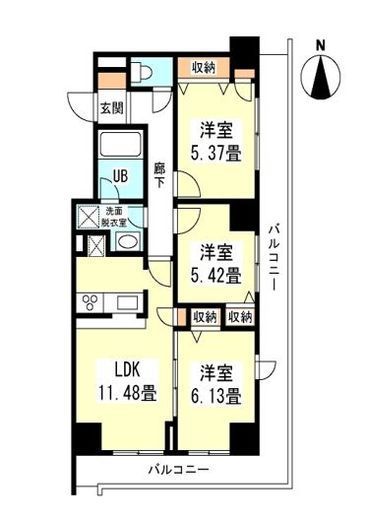 ジ・アパートメントヒルトップ中野 8階 間取り図