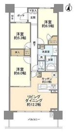 パークスクエア湘南茅ヶ崎サウスウイング 3階 間取り図