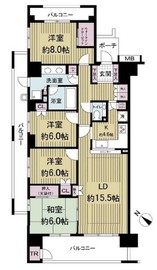 ガーデンアソシエ 6階 間取り図