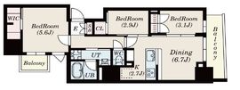 S-RESIDENCE日本橋馬喰町Aere (エスレジデンス日本橋馬喰町アエレ) 402 間取り図