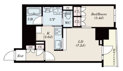 S-RESIDENCE日本橋馬喰町Aere (エスレジデンス日本橋馬喰町アエレ) 1201 間取り図