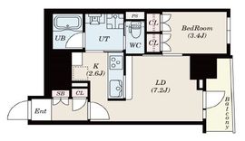 S-RESIDENCE日本橋馬喰町Aere (エスレジデンス日本橋馬喰町アエレ) 1301 間取り図