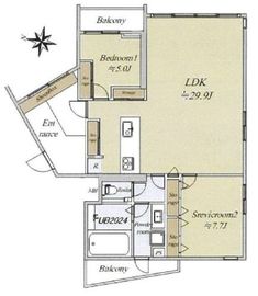 La Colline TAKANAWA 3階 間取り図