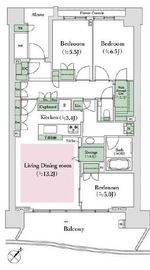 HARUMI FLAG SEA VILLAGE (晴海フラッグ シーヴィレッジ) 13階 間取り図
