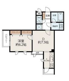エルスタンザ中目黒 206 間取り図