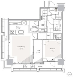 リビオレジデンス西麻布 1401 間取り図