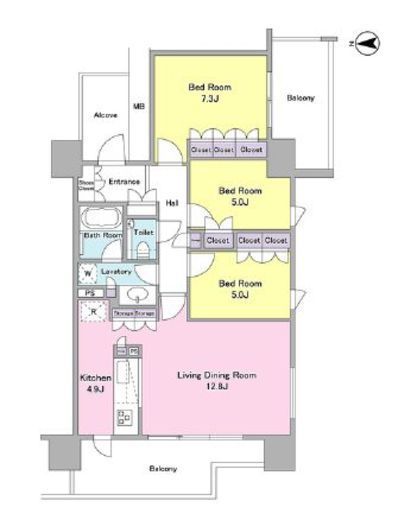 BLUE HARBOR TOWERみなとみらい (ブルーハーバータワーみなとみらい) 14階 間取り図