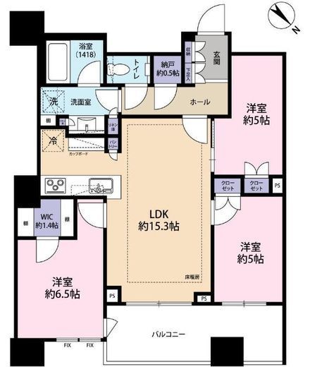 パークタワー勝どきミッド/サウス 48階 間取り図