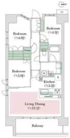 ホワイトマークス溝の口 3階 間取り図