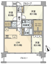 ジオ美しが丘二丁目ヒルズ 2階 間取り図