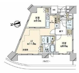 HARUMI FLAG SUN VILLAGE (晴海フラッグ サンヴィレッジ) 4階 間取り図