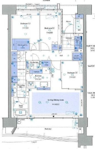 HARUMI FLAG SEA VILLAGE (晴海フラッグ シーヴィレッジ) 11階 間取り図