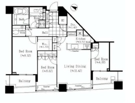 パークコート赤坂ザ・タワー 5階 間取り図