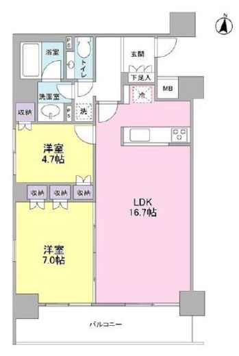 ディアレンス池上南EAST 401 間取り図
