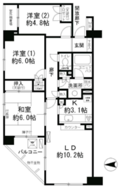 港北ニュータウンセンター南パーク・ホームズ 4階 間取り図