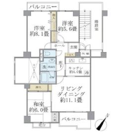 コスモアージュ西葛西 9階 間取り図