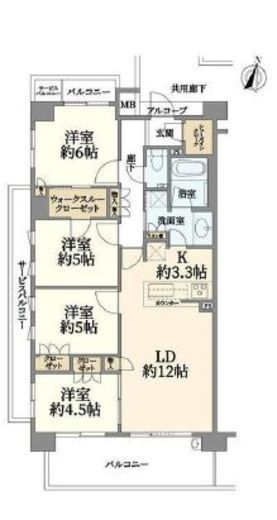 ヒルトップ横浜山手レジデンス 2階 間取り図
