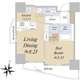 シティハウス四谷三丁目 5階 間取り図