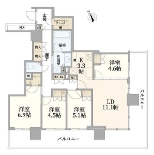 グレーシアタワーズ海老名イースト 12階 間取り図
