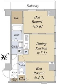 アヴァンティーク東銀座 4階 間取り図