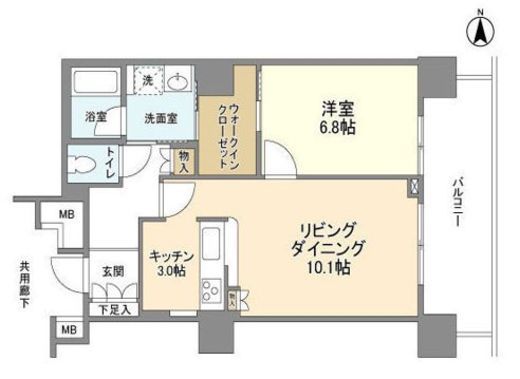 豊洲シエルタワー 13階 間取り図