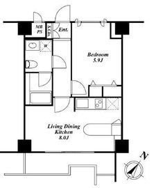 Roppongi Residences 1105 間取り図