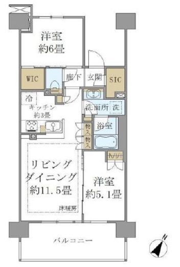 ブリリアシティ石神井公園アトラス 2階 間取り図
