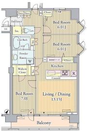 プライムアーバン東中野コート (PRIME URBAN 東中野 COURT) 619 間取り図