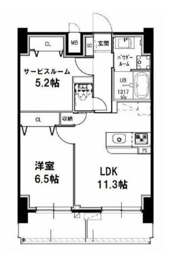 メゾンドアーク南大井 705 間取り図
