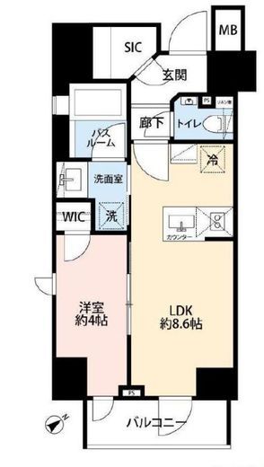 オープンレジデンシア虎ノ門 4階 間取り図
