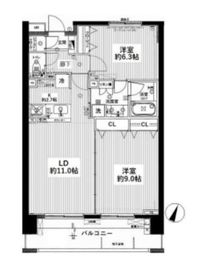 レーベンリヴァーレ東京ラ・トーレ 2階 間取り図