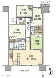 ルネ本厚木 2階 間取り図