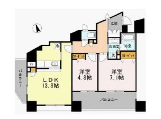 カスタリア荒川 1501 間取り図