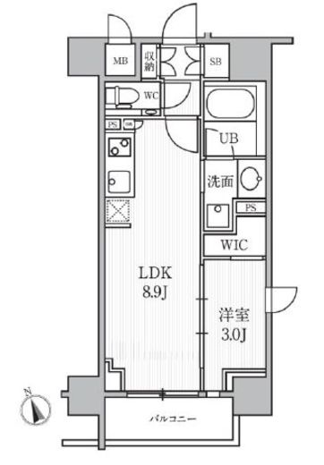 シーズンフラッツ大森ブライト 702 間取り図
