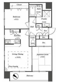 クレストフォルム銀座東 8階 間取り図