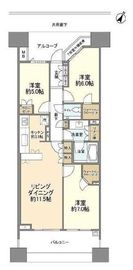 The目黒四季レジデンス 4階 間取り図
