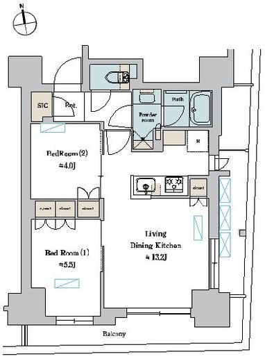 ブリリアイスト町屋 407 間取り図