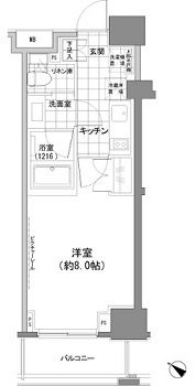パークハビオ人形町 804 間取り図
