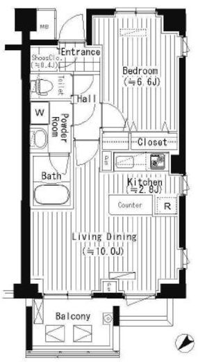 プライムアーバン東中野コート (PRIME URBAN 東中野 COURT) 211 間取り図