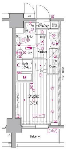 グランド・ガーラ桜木町駅前 9階 間取り図