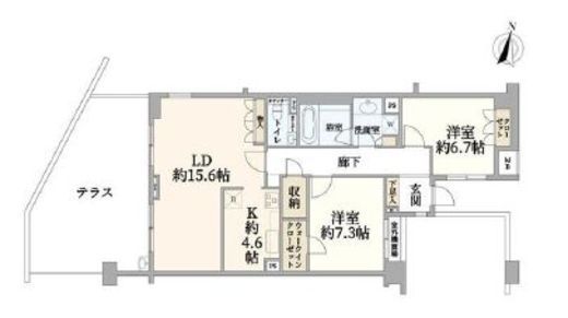 プラウド成城 1階 間取り図