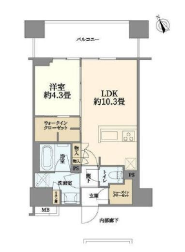 イニシア横浜桜木町 6階 間取り図