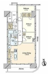 HARUMI FLAG PARK VILLAGE (晴海フラッグ パークヴィレッジ) 7階 間取り図