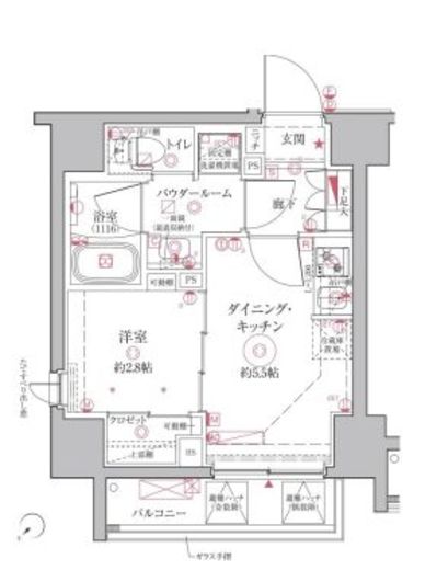 クレイシアIDZ王子アーバンヒルズ 5階 間取り図